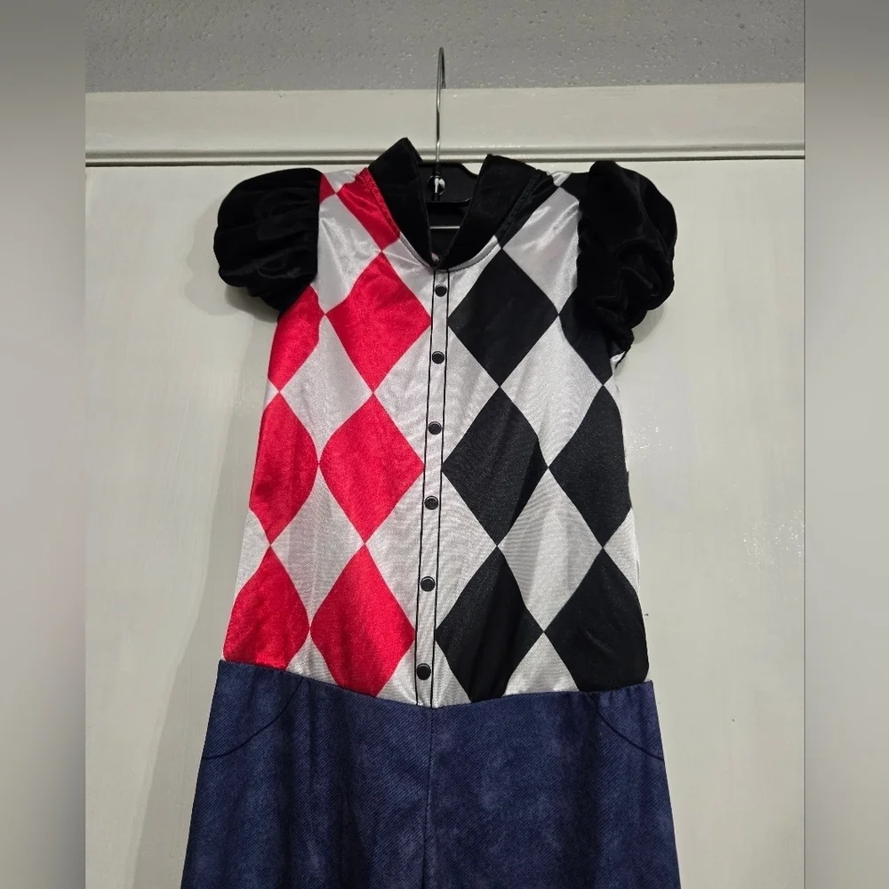 Harley Quinn Girls Costume DC Comic Book Day Supervillain Childs Sz Medium